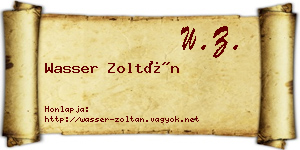 Wasser Zoltán névjegykártya